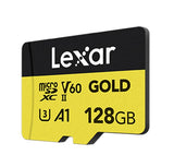 Lexar  GOLD micro SDXC UHS-II Card 128G up to 280MB/s read, up to 100MB/s write FULL-HD & 4K Video, up to 280MB/s read, up to 100MB/s write