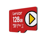 Lexar PLAY microSDXC™ UHS-I card 128GB Class 10, U3, V30, A2, up to 205MB/s read, up to 140MB/s write 128GB – Class 10, U3, V30, A2, up to 205MB/s rea