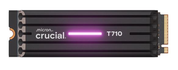 Micron (Crucial) Crucial T710 2TB PCIe Gen5 NVMe 2280 SSD w Heatsink - 14500/13800 MB/s R/W 1200TBW 2.3M IOPs 1.5M hrs MTTF with DirectStorage for Intel & AMD 5yrs