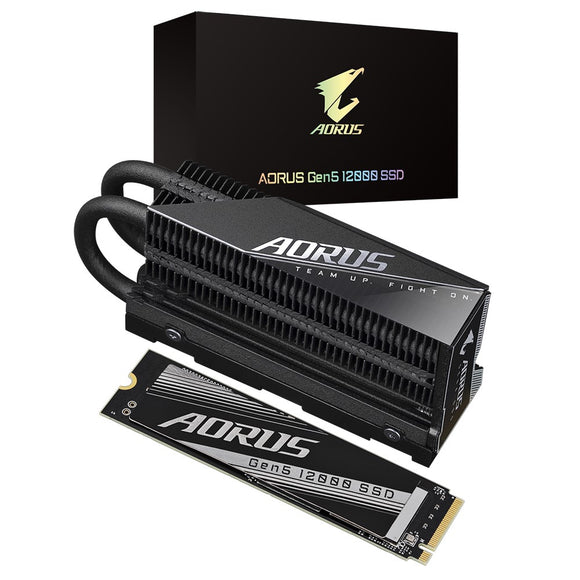 Gigabyte AORUS Gen5 12000 SSD 2TB,  PCIe 5.0 x4, NVMe 2.0, Sequential Read Speed : up to 12,400 MB/s, Sequential Write speed up to 11,800 MB/s