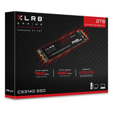 PNY CS3140 2TB NVMe Gen4 SSD M.2 7500MB/s 6850MB/s R/W 1400TBW 650K/700K 2M hrs MTBF 5yrs