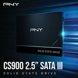 (LS) PNY CS900 480GB 2.5" SSD SATA3 515MB/s 490MB/s R/W 200TBW 99K/90K IOPS 2M hrs MTBF 3yrs wty (LS> SSD7CS900-500-RB)