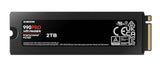 Samsung 990 Pro 2TB with Heatsink Gen4 NVMe SSD 7450MB/s 6900MB/s R/W 1550K/1200K IOPS 600TBW 1.5M Hrs MTBF for PS5 5yrs Wty