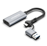 Simplecom DA306C USB 3.0 and USB-C to HDMI Video Card Adapter Full HD 1080p