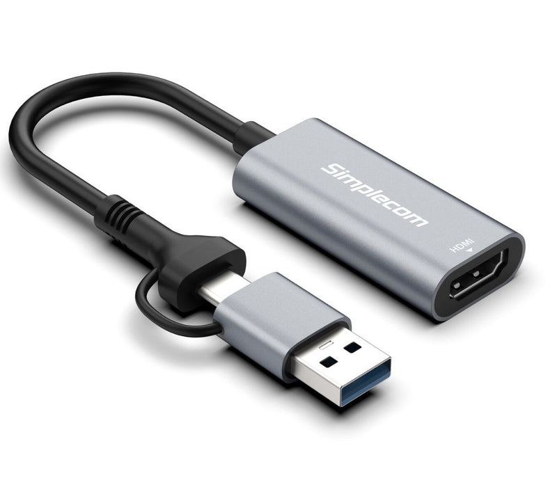 Simplecom DA306C USB 3.0 and USB-C to HDMI Video Card Adapter Full HD 1080p