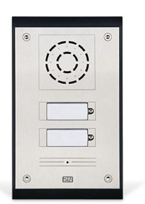 2N® IP Uni Intercom, 2 Buttons, 1W Speaker, Integrated Microphone, Fully Back-lit