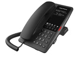 FANVIL, H4 Hotel IP Phone, Black, Cost-effective hotel IP phone, HD voice, 0/100Mbps Ethernet, and PoE, 5 programmable soft keys