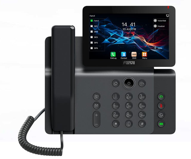 Fanvil V66 Prime Business IP Phone, 7" Color Touch Screen, HD Audio, Wi-Fi 6, Bluetooth 5.4, 20 SIP Lines, 6-Way Conference