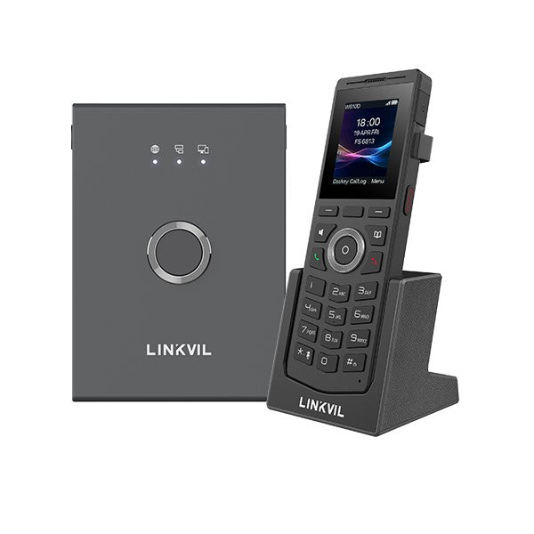 Fanvil Linkvil W710P DECT Phone System consisting of a base (W710D) and a handset (W610D), 2.0” 240×320 color screen, HD voice