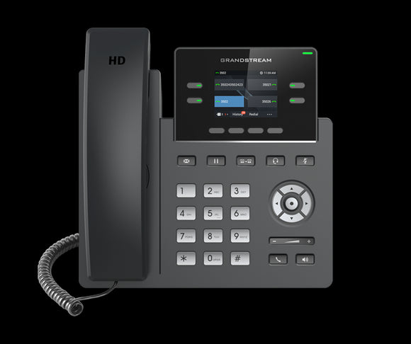 Grandstream GRP2612W 4 Line IP Phone, 2 SIP Accounts, 320x240 Colour Screen, HD Audio, Inbuilt WiFi, Includes PSU