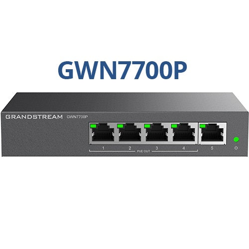 Grandstream GWN7700P Unmanaged Network Switch, 5 x GigE (4 x PoE)