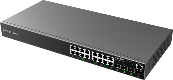 Grandstream GWN7802P Enterprise Layer 2+ Managed Network Switch - 16 Ethernet Ports, 4 SFP Ports, PoE