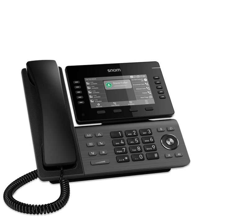 SNOM D815W Desk phone, Large 5 inch IPS colour display, 2x USB 2.0 high-speed connection, 10 programmable function keys, Integrated dual-band Wi-Fi