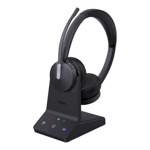 Yealink BH70 Bluetooth Wireless Dual Headset with Stand Teams USB-C/A, 3 mic noise cancellation Talk time up to 35h BT51 C Dongle with Type A Adapter