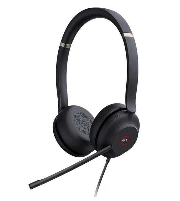 Yealink UH37-DUAL-TEAMS, Teams Certified Headset, Stereo, Wired, USB-A, Busylight, Leather Ear Cushion, Cable Length: 1.2m, Black, 1 Year Warranty