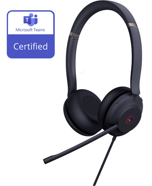 Yealink TEAMS-UH37-D MicrosoftTeams Certified USB Wired Headset, Stereo, USB-A 2.0, 35mm Speaker, Busylight, Leather Ear Cushion *LAST STOCK