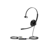 Yealink UH34 Mono Teams USB Headset, Lightweight, All Day Wearing Comfort, Ear Wideband Noise Cancelling Microphone, Leather Ear Cushions, USB-A