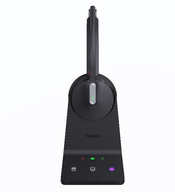 Yealink WH64 Mono UC DECT Wireless Headset, DECT & Bluetooth Wireless Technology, 3-Mic Noise Cancellation, UC Certified,  Charging Stands