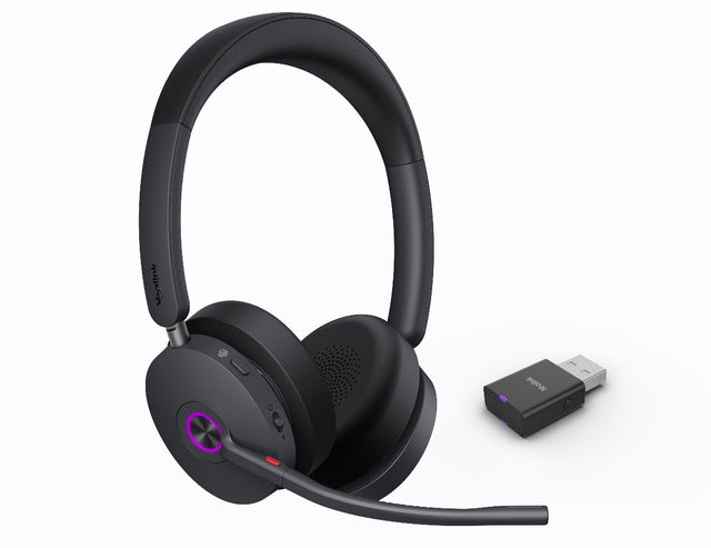 Yealink WH68 Dual Teams Hybrid  DECT & Bluetooth Hybrid Wireless Technology, 4-Mic Hybrid ANC, 4-Mic Noise Cancellation, All-Day-Wearing Comfort WDD60