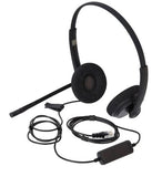 Yealink YHS34 Dual Wired Headset with QD to RJ Port, Noise-Canceling Headset, Binaural Ear, RJ9, QD Cord, Leather Ear Piece, Hearing Protection