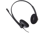 Yealink YHS34 Dual Wired Headset with QD to RJ Port, Noise-Canceling Headset, Binaural Ear, RJ9, QD Cord, Leather Ear Piece, Hearing Protection