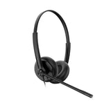 Yealink YHS34 Dual Wired Headset with QD to RJ Port, Noise-Canceling Headset, Binaural Ear, RJ9, QD Cord, Leather Ear Piece, Hearing Protection