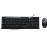 Logitech MK200 USB Media Keyboard and Mouse Combo - 1000dpi USB Full-size Keyboard, Thin profile, play/pause, volume, the Internet, e-mail