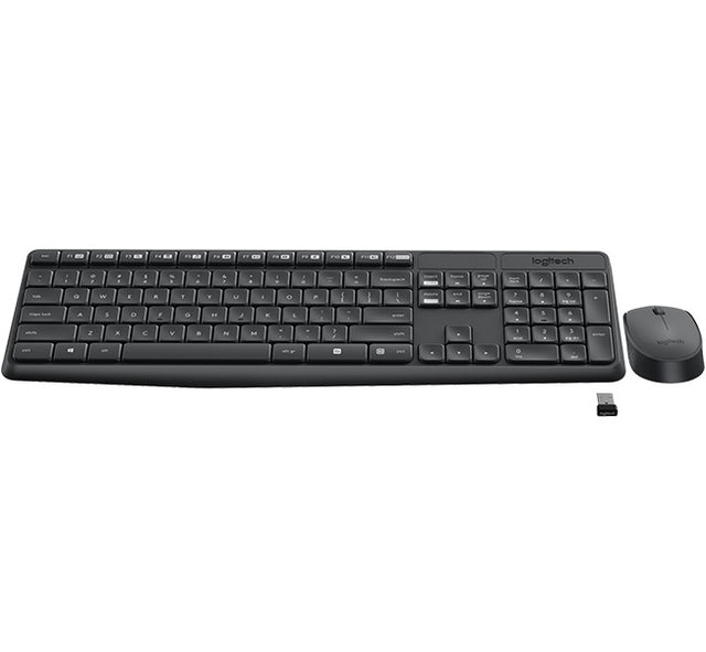 Logitech MK235 Wireless Keyboard and Mouse Combo 2.4GHz Wireless Compact Long Battery Life 8 Shortcut keys