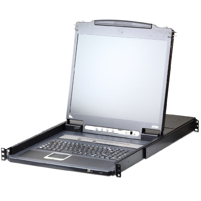 Aten 17" 1U Local/Remote Share Access 8-Port Single Rail LCD KVM over IP Switch
