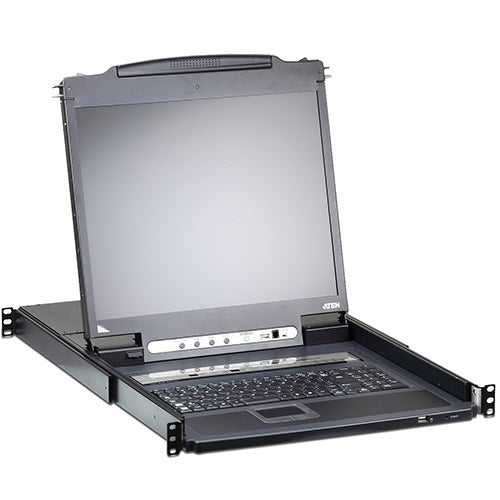Aten 17" 1U Local/Remote Share Access 8-Port Single Rail LCD KVM over IP Switch