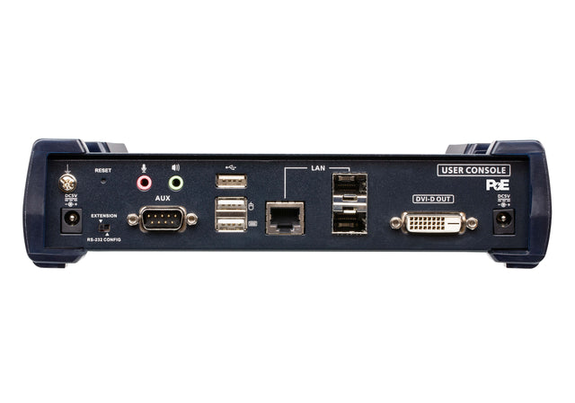 Aten DVI Dual Link KVM over IP Receiver with DC Power + Power over Ethernet support, supports up to 2560 x 1600 @ 60 Hz, USB and 3.5mm Audio input and