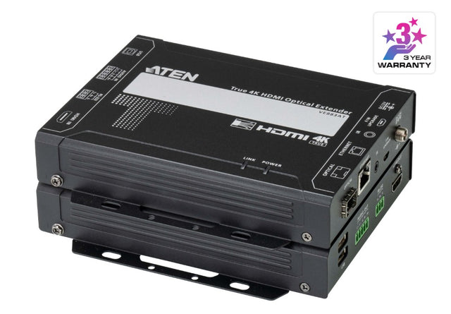 Aten True 4K HDMI Multi-mode Optical Extender 4K @ 300m - (4K@300m (K1, MM)), Lossless transmission of up to 4096 x 2160 / 3840 x 2160 @ 60 Hz (4:4:4)