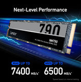 Lexar LNM790X001T-RNNNG, NM790, 1TB, M.2 NVMe, PCIe4.0, Read Speed: Up to 7400MB/s, Write Speed: Up to 6500MB/s, 5 Year Warranty