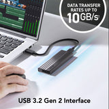Lexar M.2 SSD Enclosure USB 3.2 Gen2 Supports M.2 NVMe & SATA SSD 1 C To C Cable