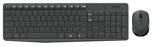 Logitech MK235 Wireless Keyboard and Mouse Combo 2.4GHz Wireless Compact Long Battery Life 8 Shortcut keys