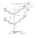 Brateck LDT72-T048 PREMIUM ALUMINUM ARTICULATING MONITOR STAND, from 17”-32”, weight capacity 6kg, 180° Rotation