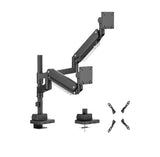 Brateck LDT80-C024P Matte Black Super Heavy-Duty Pole-Mounted Gas Spring Dual Monitor Arm For most 24"-57" Monitors (new)