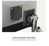 Brateck LDT80-C024UCP Matte Black Super Heavy-Duty Pole-Mounted Gas Spring Dual Monitor Arm with USB-A and USB-C Ports For most 24"-57" Monitors (new)