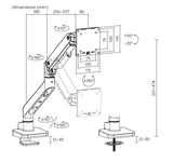 Brateck LDT81-C012-B NOTEWORTHY HEAVY-DUTY GAS SPRING MONITOR ARM For most 17"~49" Monitors, Fine Texture Black (new)