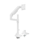 Brateck LDT81-C012P-W NOTEWORTHY POLE-MOUNTED HEAVY-DUTY GAS SPRING MONITOR ARM For most 17"~49" Monitors, Fine Texture White (new)