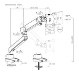 Brateck LDT84-C012-B SINGLE SCREEN SLIM HEAVY-DUTY MECHANICAL SPRING MONITOR ARM BLACK (new)