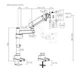 Brateck LDT84-C012P-B SINGLE SCREEN POLE-MOUNTED HEAVY-DUTY MECHANICAL SPRING MONITOR ARM BLACK (new)