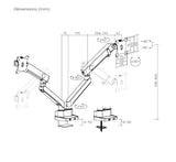 Brateck LDT84-C024-B DUAL SCREEN SLIM HEAVY-DUTY MECHANICAL SPRING MONITOR ARM BLACK (LS)