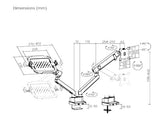 Brateck LDT84-C024ML-B POLE-MOUNTED HEAVY-DUTY MECHANICAL SPRING MONITOR ARM WITH LAPTOP TRAY BLACK (new)