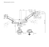 Brateck LDT84-C024P-B DUAL SCREEN POLE-MOUNTED HEAVY-DUTY MECHANICAL SPRING MONITOR ARM BLACK (new)