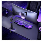 Brateck LDT89-C012L Articulating RGB Lighting Gaming Monitor Arm Matte Black(new)