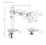 Brateck LDT89-C012L Articulating RGB Lighting Gaming Monitor Arm Matte Black(new)