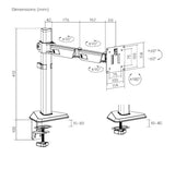 Brateck LDT89-C012 Amethyst Articulating Gaming Monitor Arm Matte Black(new)