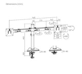 Brateck LDT89-C024 Matte Black Amethyst Articulating Gaming Dual Monitor Arm (new)