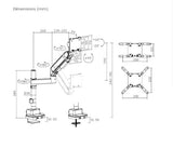 Brateck LDT92-C012P-B Future-Proof Heavy-Duty Pole-Mounted Gas Spring Monitor Arm (new)